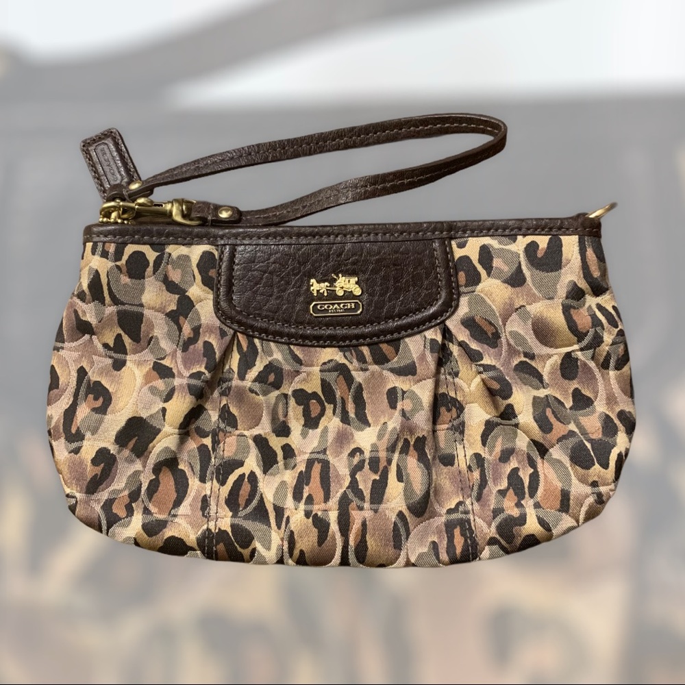 Leopard Print Coach Wristlet